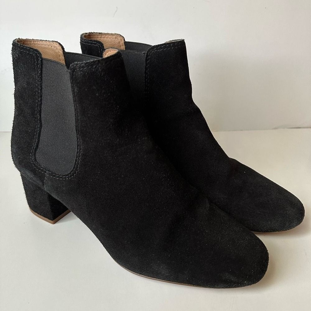 Madewell Walker Chelsea Boot Ankle Booties in Black Suede Size 9